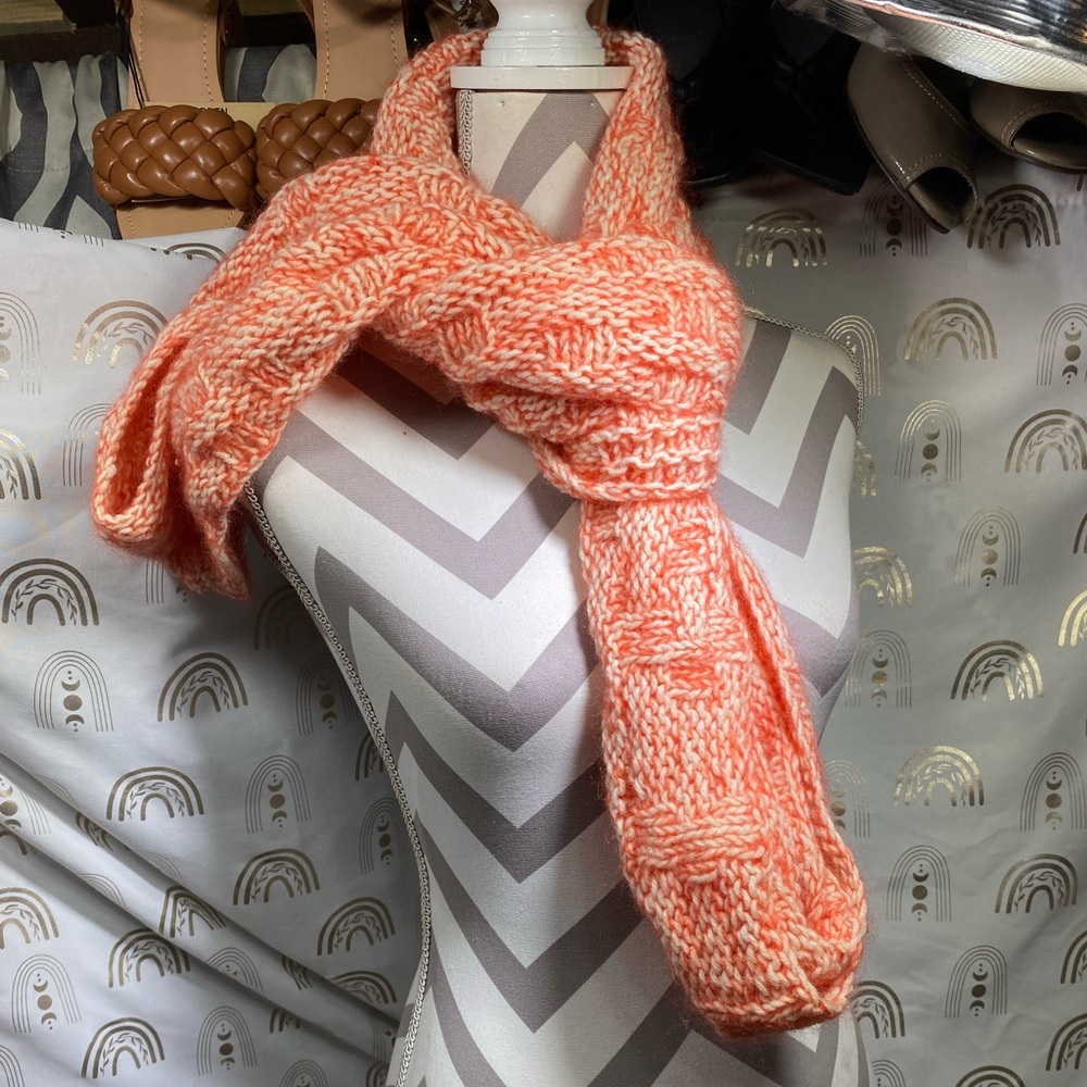 Cozy Orange Knit Scarf